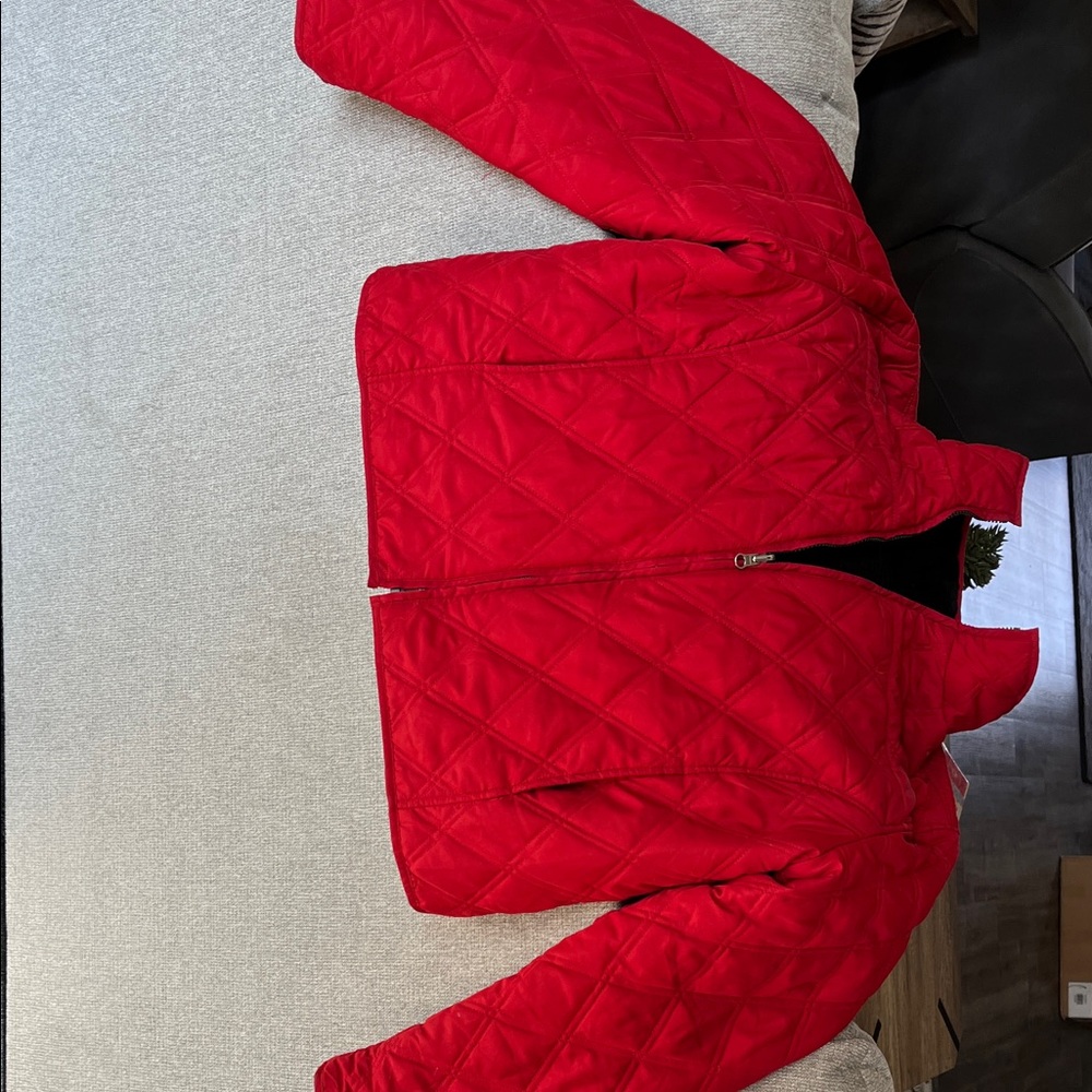 Vibrant Red Quilted Jacket